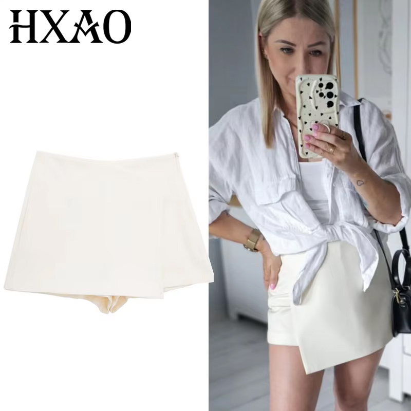 Summer Zara - HXAO أسود أبيض تنورة السراويل عالية