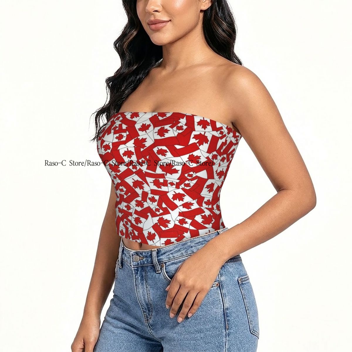Summer Clothing Women Canada - بلوزة نسائية قصيرة ضيقة بدون أكتاف