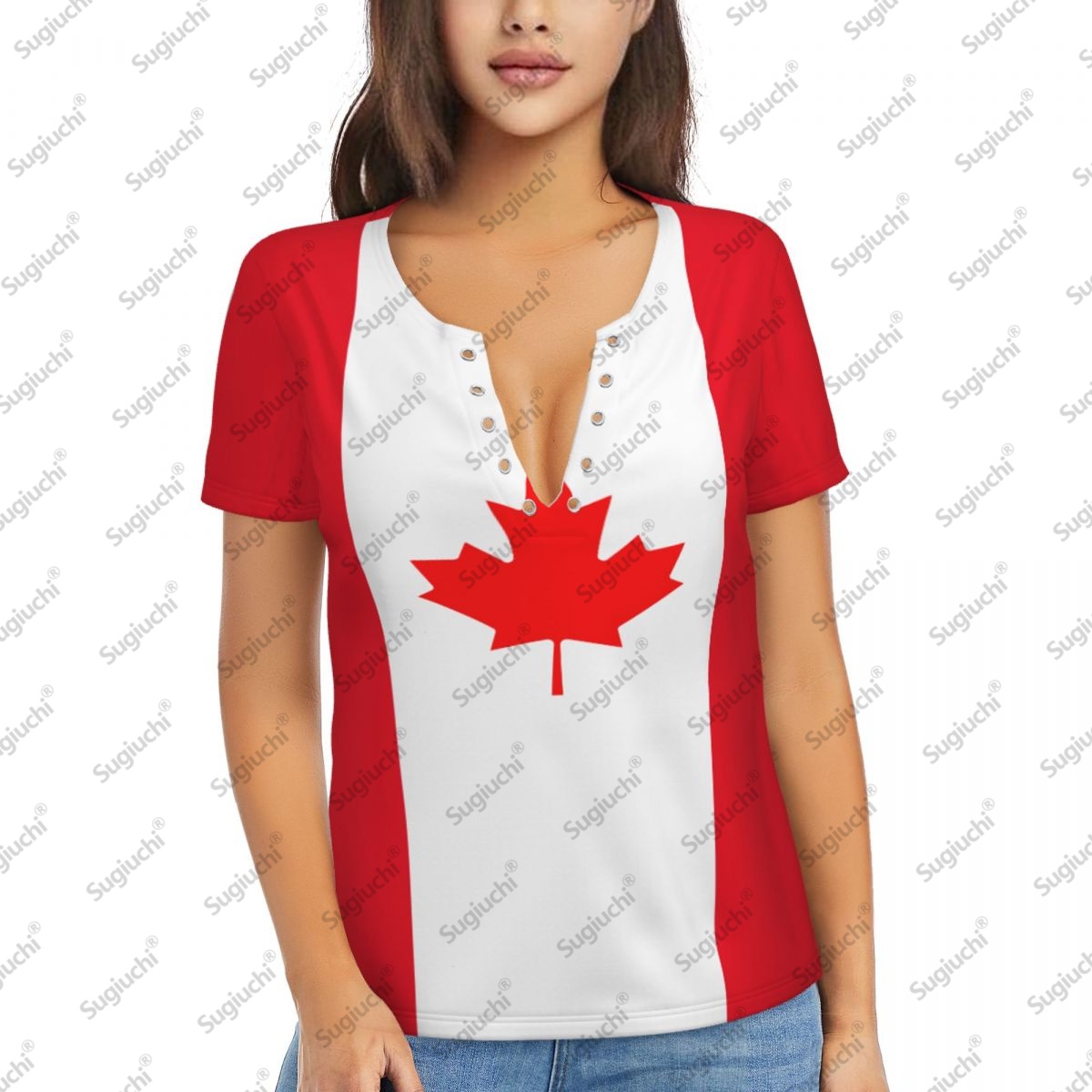 2025 كندا العلم مثير العميق ال - مراجعة Summer Clothing Women Canada وسعره