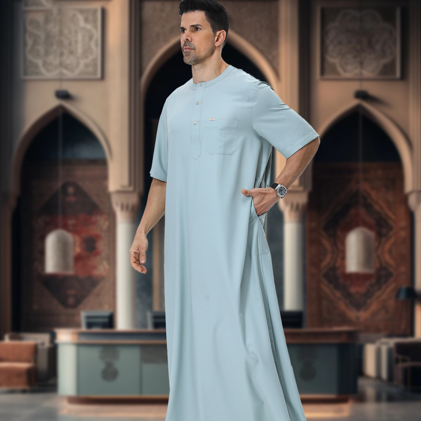 عباية رجالية إسلامية قفطان جلا - مراجعة Summer Clothing Pakistan وسعره