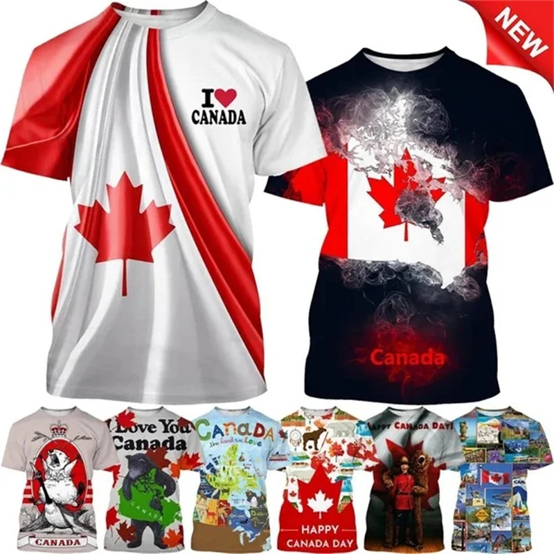 I Love Canada Flag Graphic T S - مراجعة Summer Clothing Women Canada وسعره