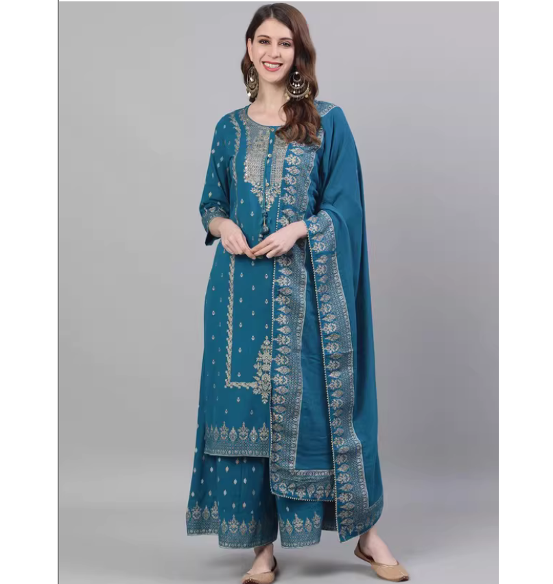 طقم ثلاث قطع بنمط هندي عرقي لل - مراجعة Summer Clothing Pakistan وسعره